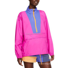 Casual Half Zip Pullover Jacket Sports Wear Women's Windbreaker Jacket